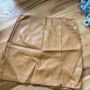 Brown Leather Skirt